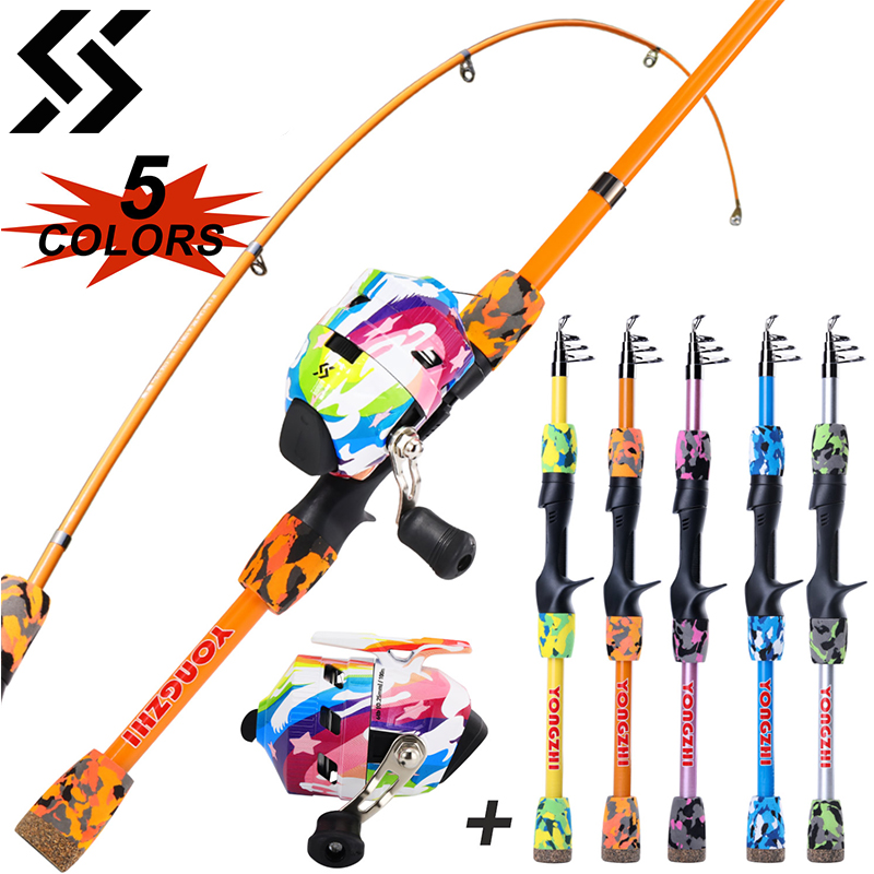 Fishing Rod Combo - ชุดอุปกรณ์ตกปลาสำหรับเด็ก Sougayilang คันเบ็ดตกปลาแบบยืดหดได้ 1.5 เมตร กำลัง